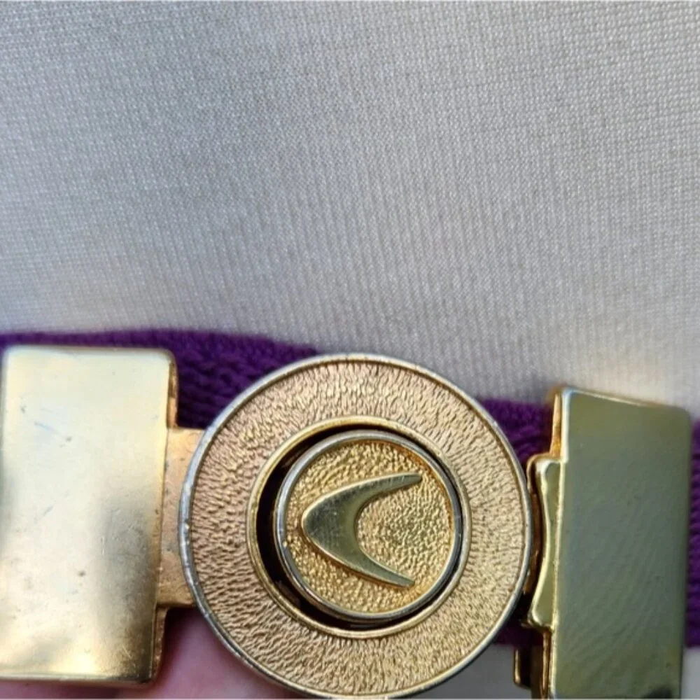 60s Vintage Purple And Gold Belt‎ Stretchy
